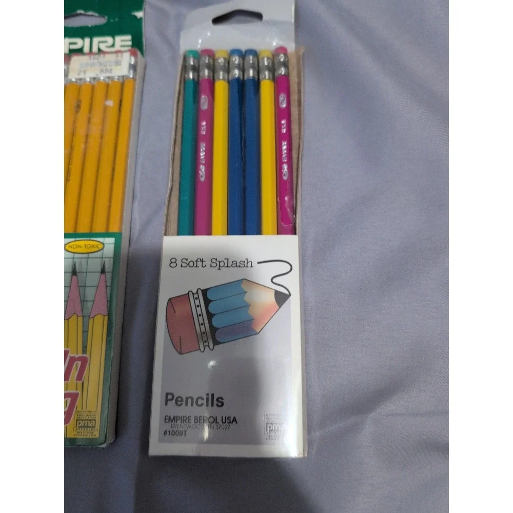 Vintage School‎ Pencils Lot Ticonderoga Eagle Empire Berol No.2 Soft Splash USA